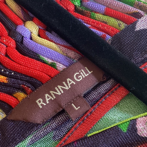 New Ranna Gill Sabatina Kimono Sleeve Floral V Neck Ruched Mini Midi Dress - Picture 7 of 8